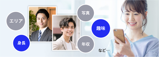エリア、身長、写真、趣味、年収など・・・